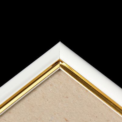 Фоторамка пластик 10х15 см белый с золотом