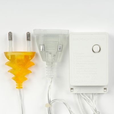 Гирлянда «Бахрома» 2.4 × 0.9 м с насадками «Звёзды», IP20, прозрачная нить, 138 LED, свечение тёплое белое, 8 режимов, 220 В