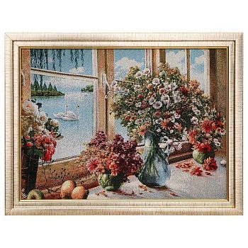H247-30х40 Картина из гобелена "Букеты у окна" (35х45)