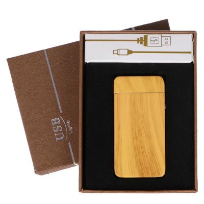 Зажигалка электронная, одна дуга, USB, бежевая, 7.5х12 см