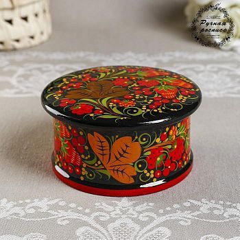 Коробка «Ягодка», средняя,12×7 см, хохлома