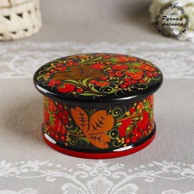 Коробка «Ягодка», средняя,12×7 см, хохлома