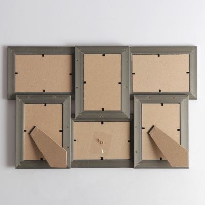 Фоторамка на 6 фото 10х15 см Еллоу Фото ПР-615-О "Сталь" с подставкой,  пластик