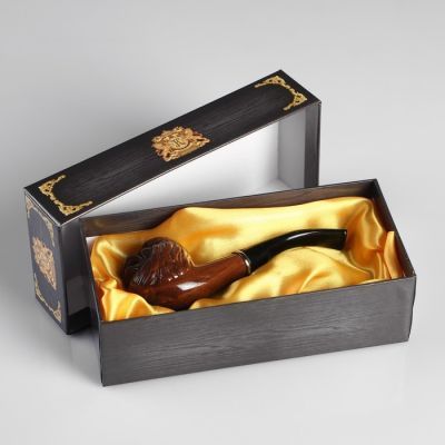 Трубка "Командор", голова льва на раструбе, 14 см