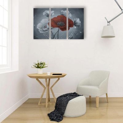 Картина модульная на подрамнике "Мак" 99x65 см. (3-33х65)