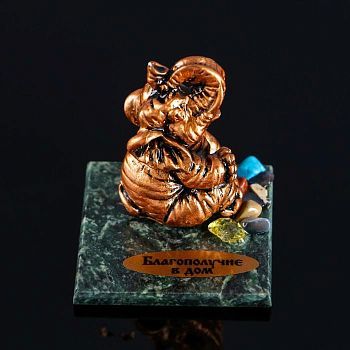 Сувенир "Элефант", 5х5х4 см, змеевик, гипс