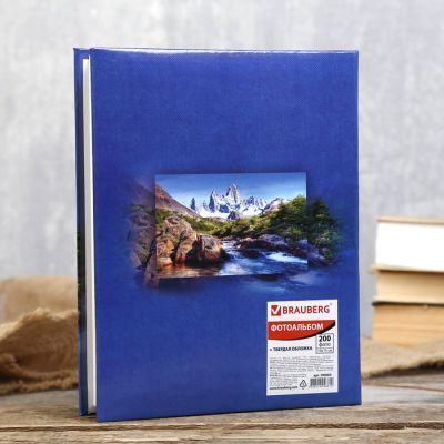 Фотоальбом BRAUBERG на 200 фотографий 10х15 см "Горный пейзаж"