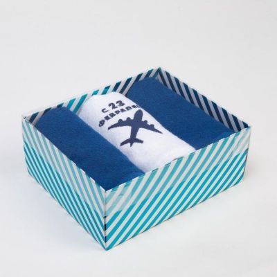 Набор полотенец Экономь и Я "С 23 февраля" 30*60 см-3шт, 100% хл, 320 г/м2