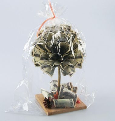 Денежное дерево с купюрами 100$ (высота 30 см)