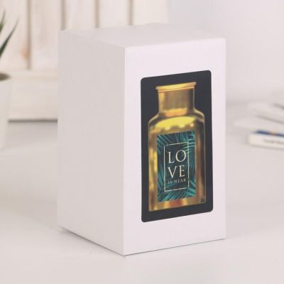 Ваза стеклянная Love, 12.3 х 6.5 х 6.5 см