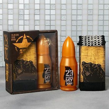 Гель для душа "Настоящий мужик", + мочалка