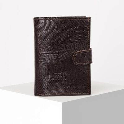 Обложка для автодокументов и паспорта, отдел для купюр, цвет коричневый