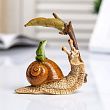 Сувенир полистоун "Лягушонок на улитке" 7.5x3.5x8.5CM