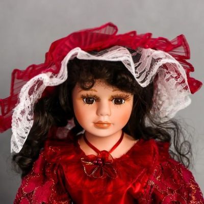 Кукла коллекционная керамика "Кармен в красном платье" 40 см