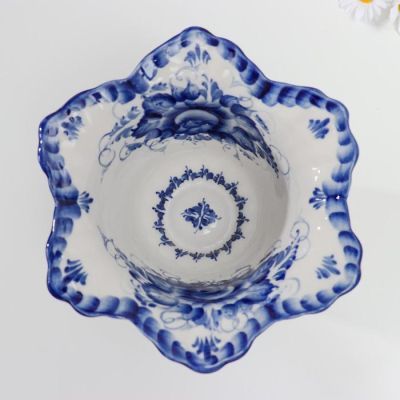 Салатник "Лилия", 20*20*11 см, 750 мл., гжель