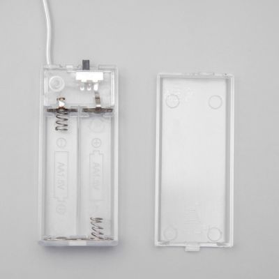 Гирлянда «Мишура» 2 м роса, IP20, зелёно-белая нить, 44 LED, 6 слоёв, d=5 см, свечение белое, ААх2