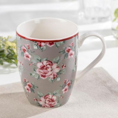 Кружка Доляна «Софи», 350 мл, 12×8,4×10,5 см, цвет серый