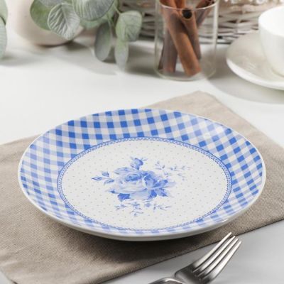 Тарелка «Кантри синяя клетка», d=21 см