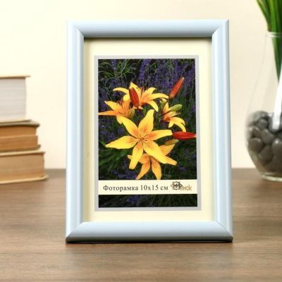 Фоторамка для фото 10х15 см Simple серо-голубая