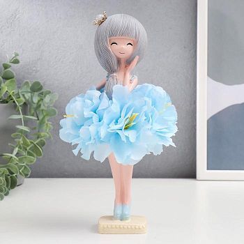 Сувенир полистоун "Малышка в короне, в платье с цветочной юбкой" МИКС 24,5х11,5х11 см