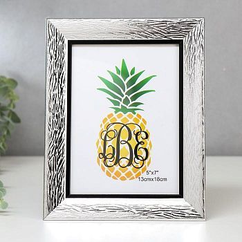 Фоторамка пластик 13х18 см "Кора серебряная с чёрной рамкой" 22,7х17,7 см