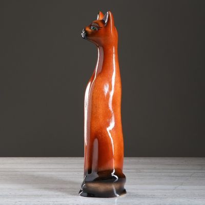 Копилка "Кот", глазурь, коричневая, 48 см