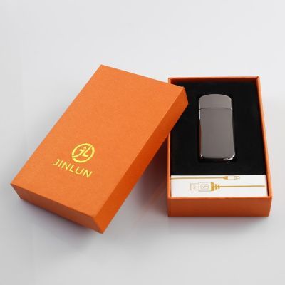 Зажигалка электронная в подарочной коробке, USB, спираль, серый металлик, 7.5х12.5 см