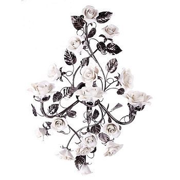 Бра на три лампы "Розы" хром, 28 × 44 × 73 см