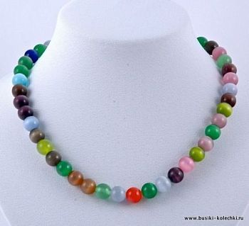 Бусы Кошачий Глаз "Цветоморфозы" арт. НКГ-1(10)-45-8