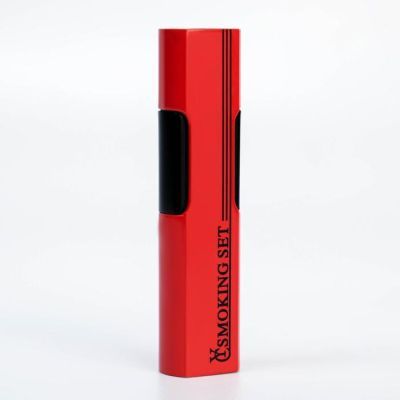 Зажигалка газовая, пьезо, с регулятором 9х2.2 см, красная/черная