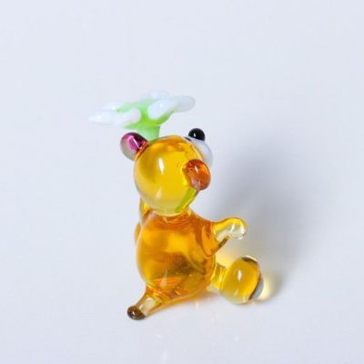 Сувенир из стекла "Мишка с ромашкой"