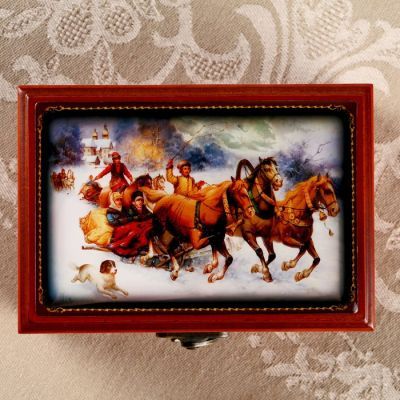 Шкатулка «Тройка Коричневая», 13х9 см