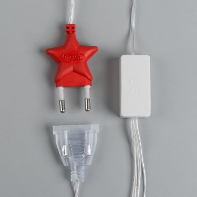 Гирлянда «Бахрома» 1.8 × 0.5 м, IP20, прозрачная нить, 48 LED, свечение синее, 8 режимов, 220 В