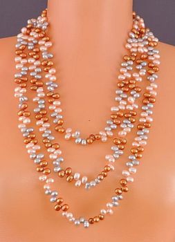 Бусы Жемчуг "Облепиха" арт.П2077