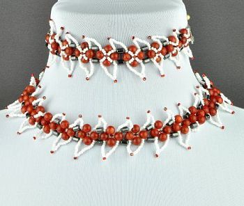 Комплект Коралл, гематит  "Коралловый риф" арт.КАП-863