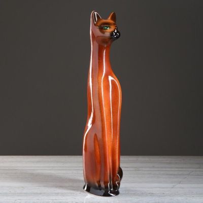 Копилка "Кот", глазурь, коричневая, 48 см