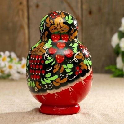 Сувенир музыкальный «Матрёшка», хохлома, 20 см