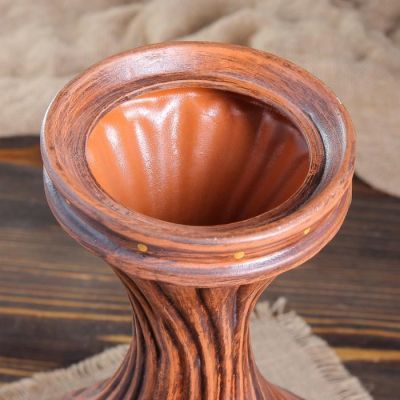 Ваза "Витая", настольная, красная глина, 39 см, микс