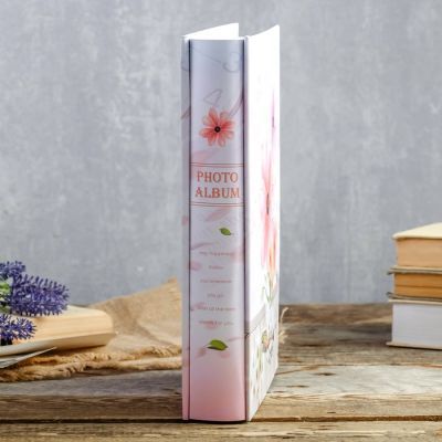 Фотоальбом на 200 фото 13х18 см "Нежный букет" в коробке, с сер.обводкой МИКС 30х23,5х5,5 см