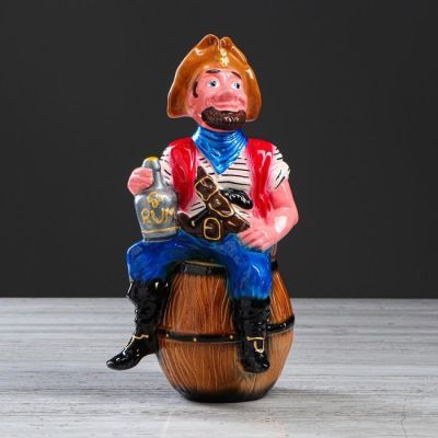 Копилка "Моряк на бочке", глянец, 32 см