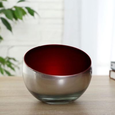 Ваза "Серебро/рубин"d-15см  h-12см