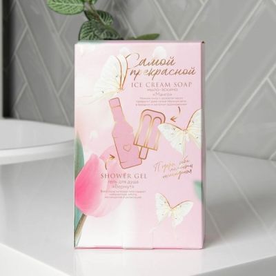 Набор «С 8 марта» гель для душа виски 250 мл, мыло-мороженка