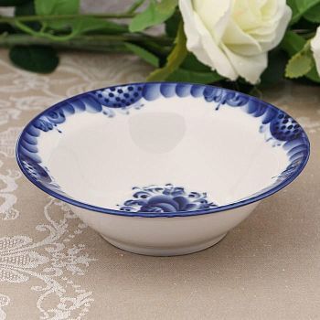 Тарелка «Трапеза», малая, D=17,5 см, гжель