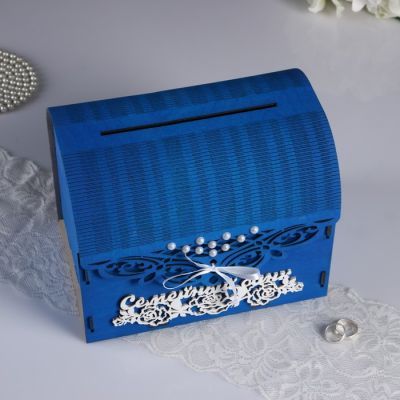 Свадебный банк 25,5х16х19 см, синий, не в сборе