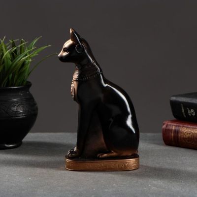 Фигура "Кошка египетская" 19х11см, бронза / мраморная крошка