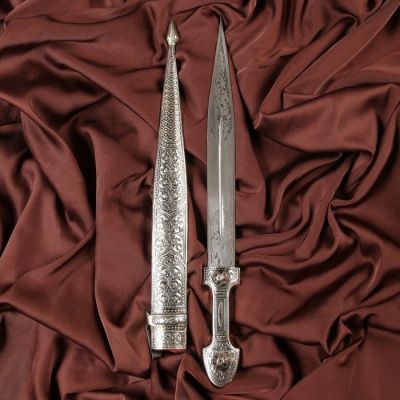 Кинжал сувенирный"Ирбис" малый (мельхиор)