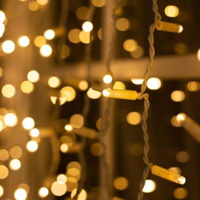 Гирлянда «Занавес» 2 × 6 м, IP65, УМС, белая нить, 1440 LED, свечение тёплое белое, 220 В