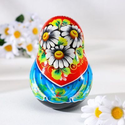 Неваляшка «В голубом платье с балалайкой» 14см