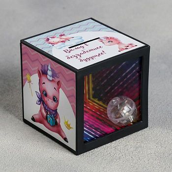 Копилка со светящимся шаром "Единорог", 7 х 7 см