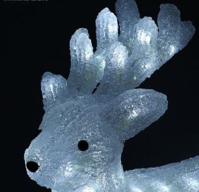 Фигура акрил. "Сани с оленем" (Олень: 45х48х14 см, Сани: 42х22х20 см.)